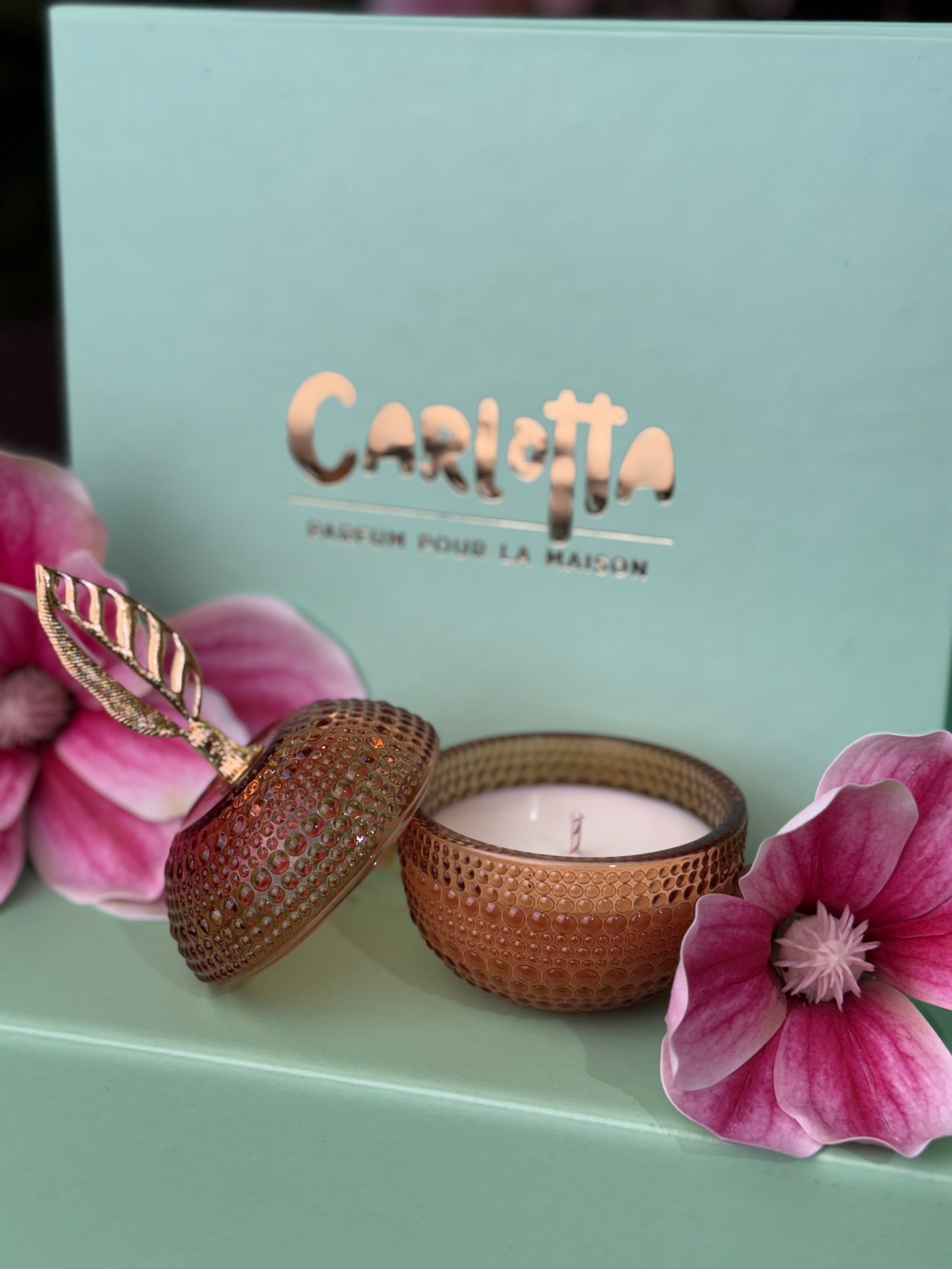 Vela em pote de vidro "Maça" - Castanho