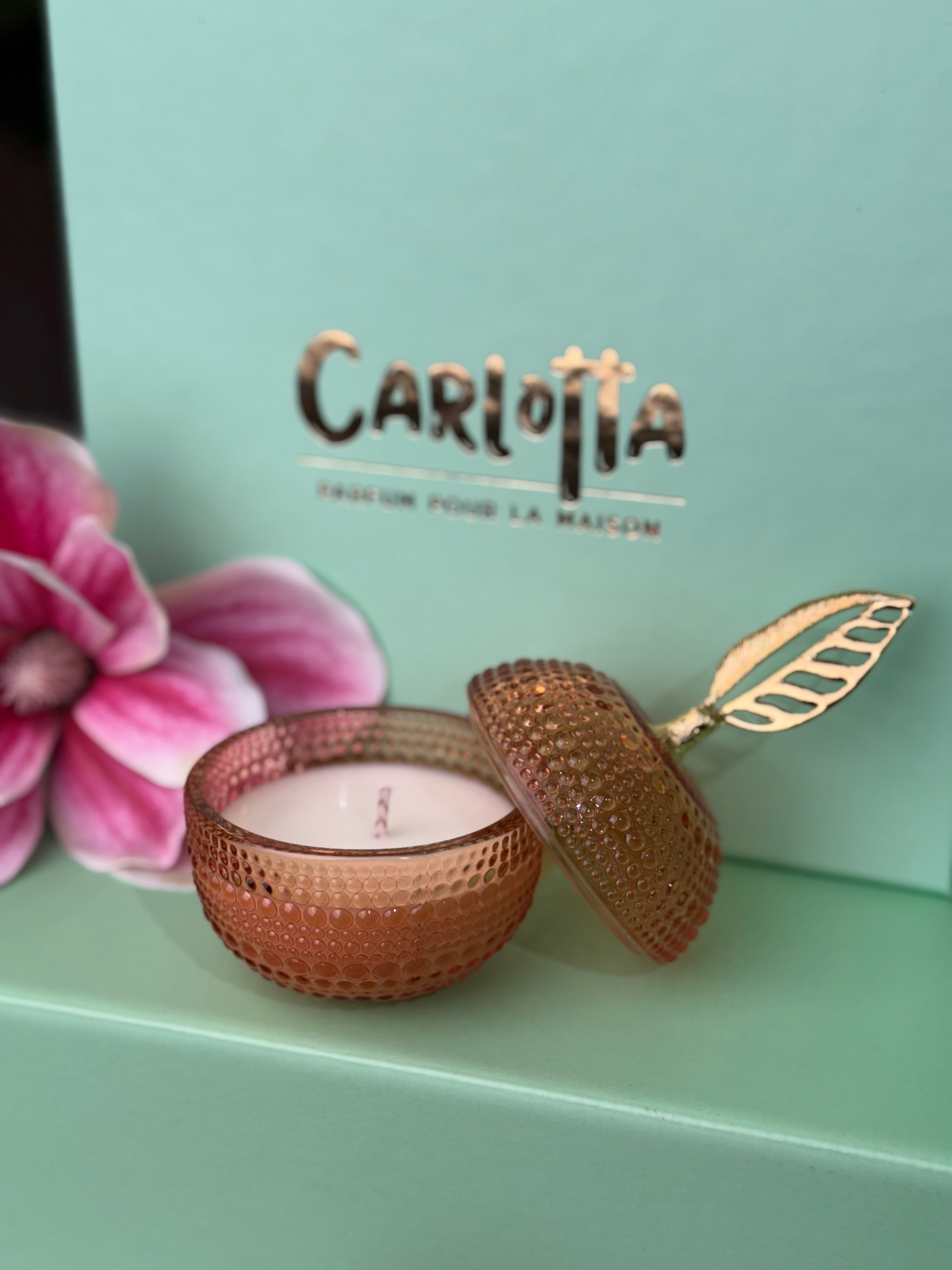 Vela em pote de vidro "Maça" - Laranja