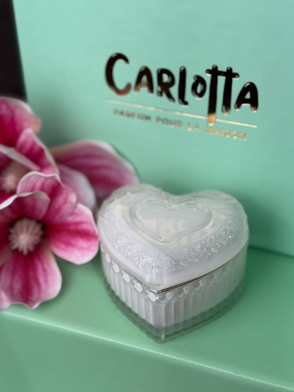 Vela em pote de vidro "Coeur" - Branco