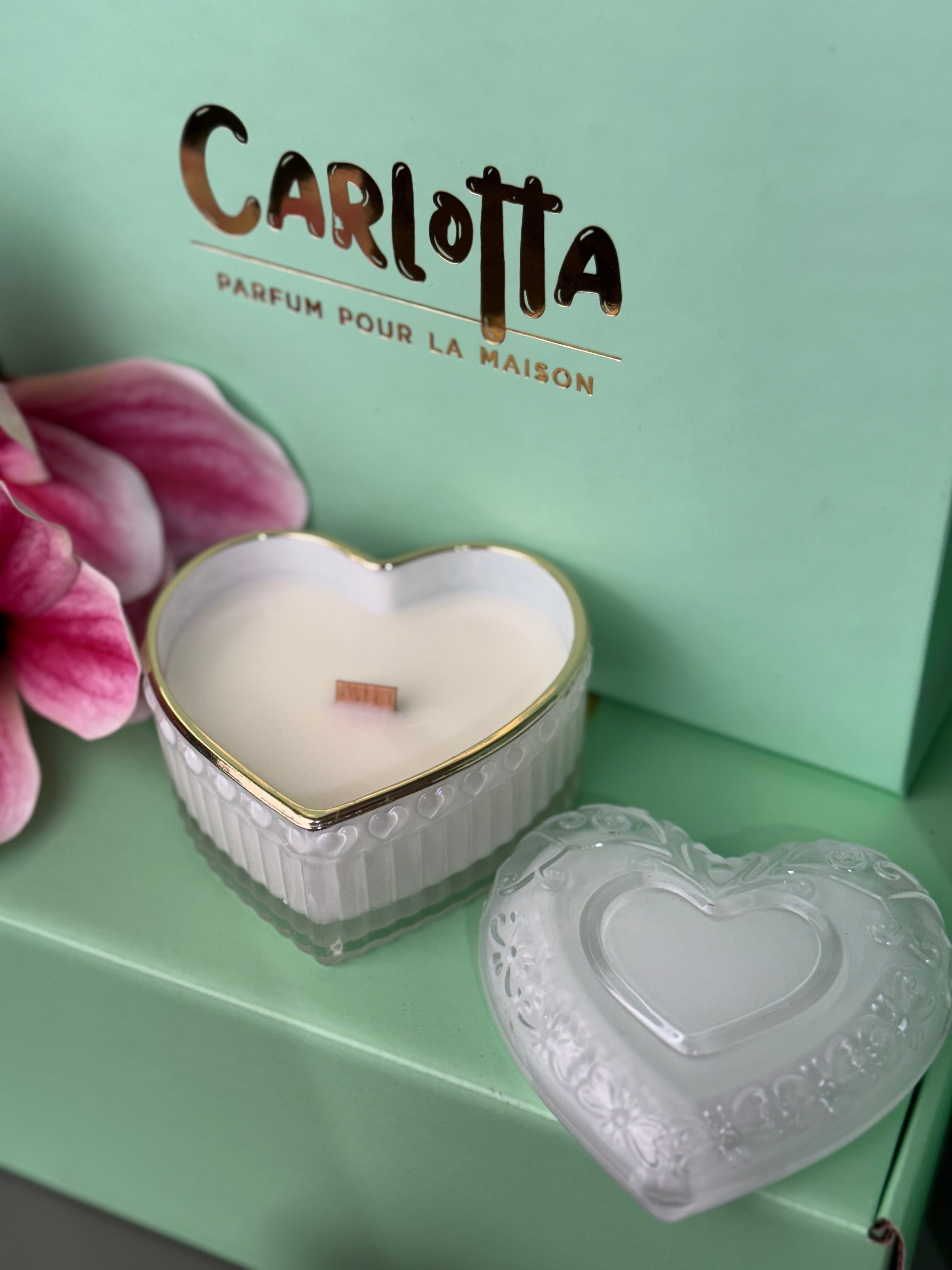 Vela em pote de vidro "Coeur" - Branco