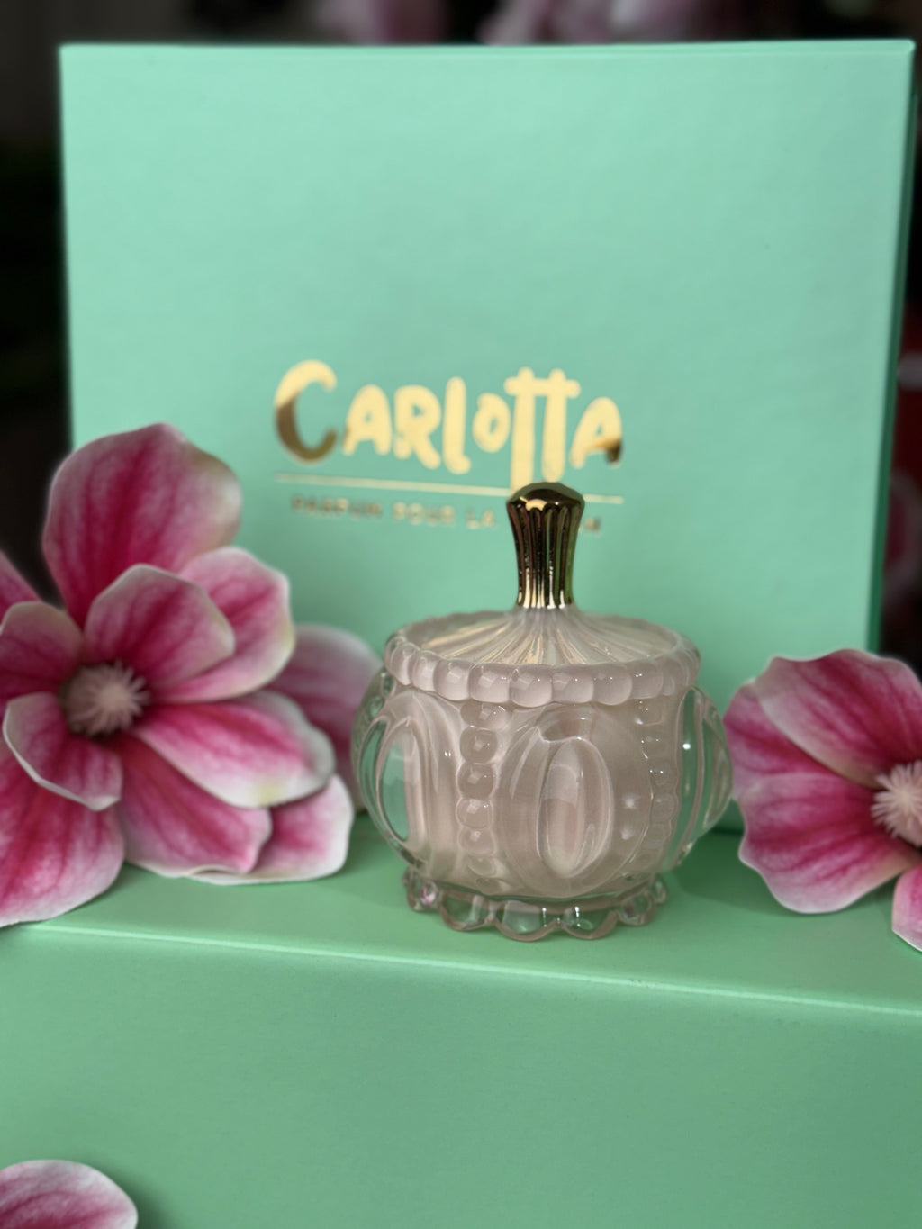 Vela em pote de vidro "Petit" - Rosa