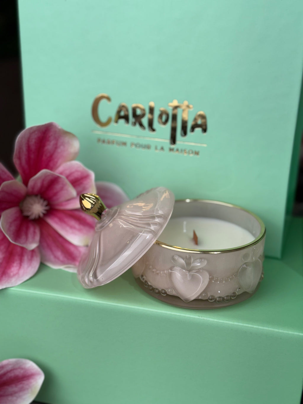 Vela em pote de vidro "Douceur" - Rosa