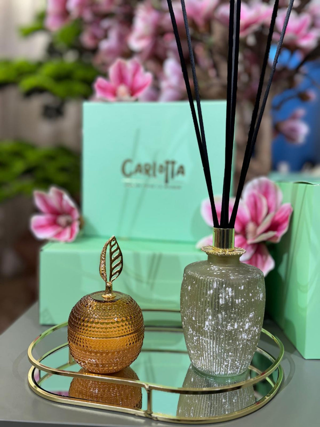 Vela em pote de vidro "Maça" - Castanho