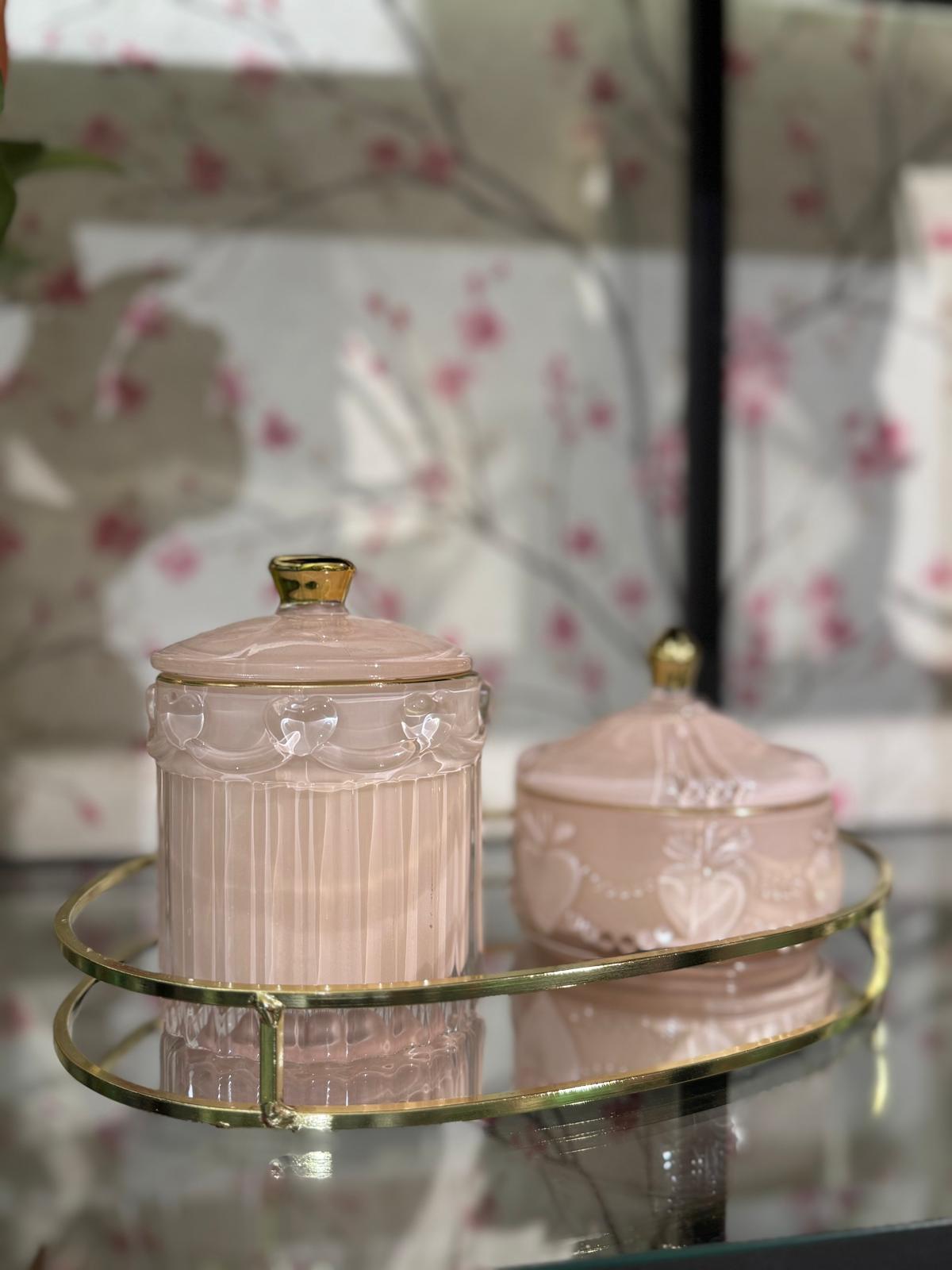 Vela em pote de vidro "Douceur" - Rosa