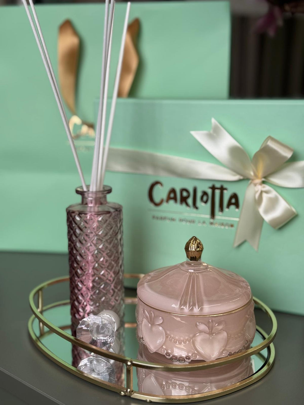 Vela em pote de vidro "Douceur" - Rosa