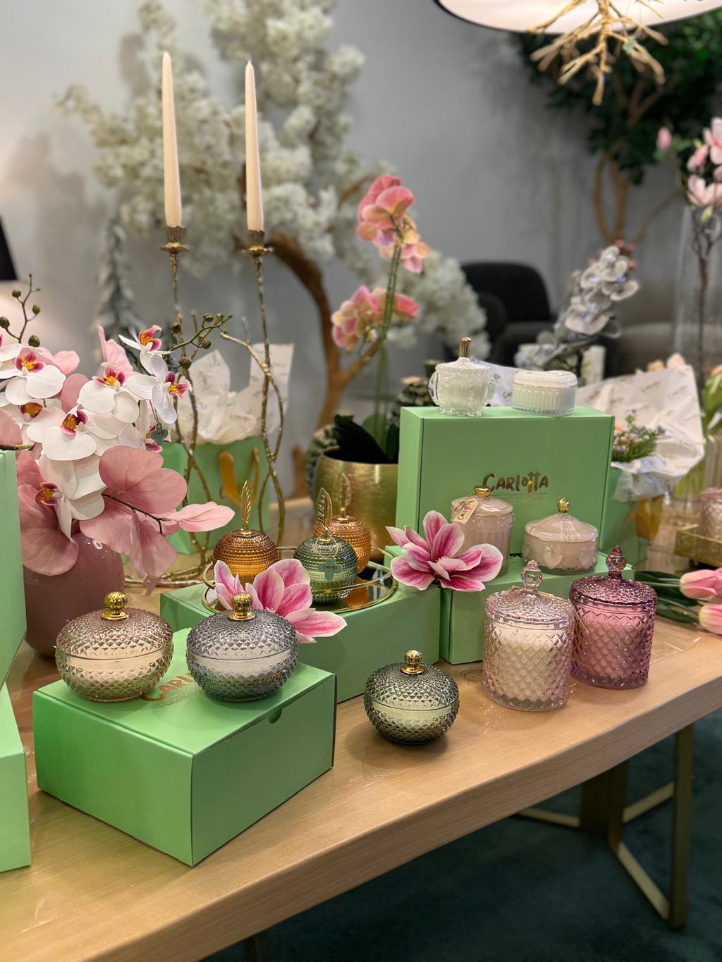 Vela em pote de vidro "Maça" - Castanho