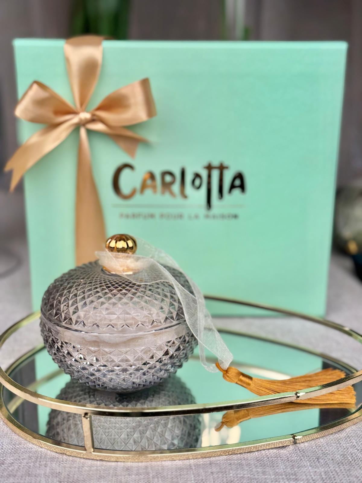 Vela em pote de vidro "rond" - Prata c/ Peónia (embalada em Caixa Premium)