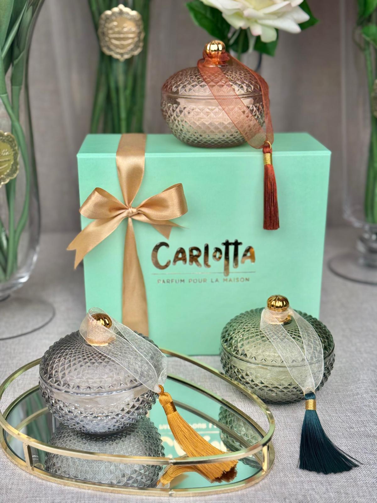 Vela em pote de vidro "Rond" - Bronze c/ Peónia (embalada em Caixa Premium)