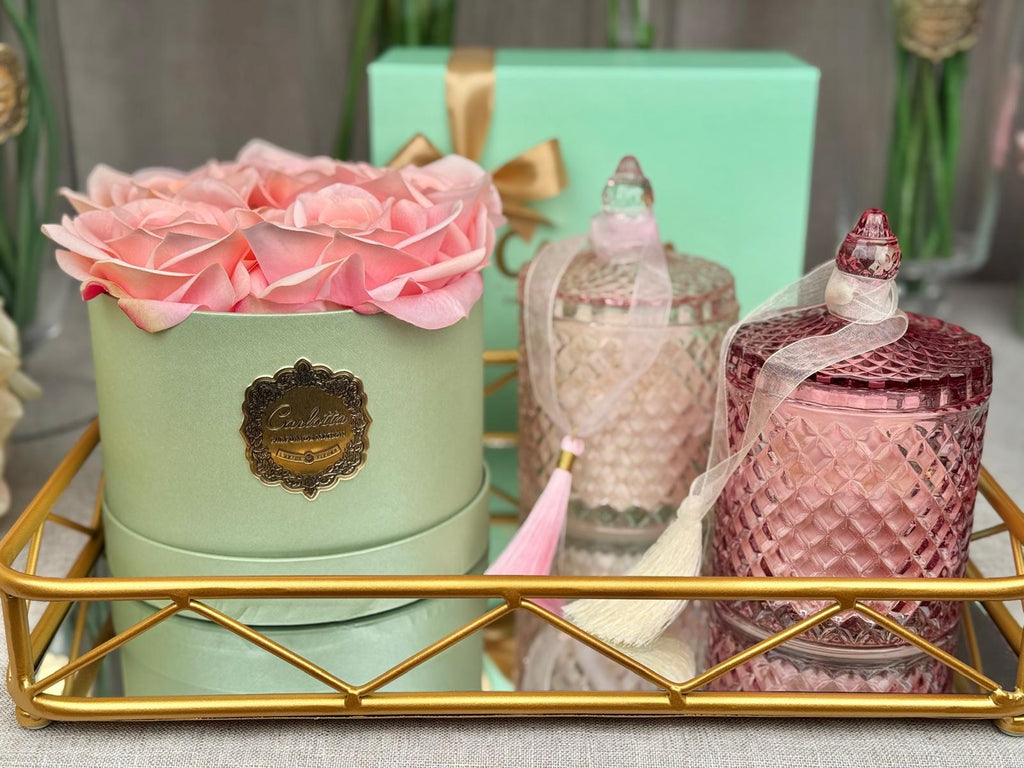 Vela em "Bomboneira" - rosa c/ Peónia