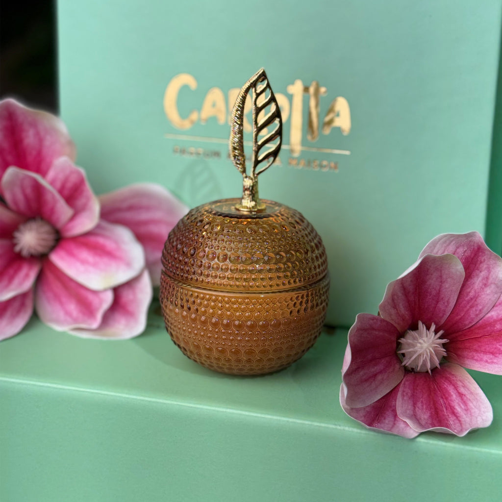 Vela em pote de vidro "Maça" - Castanho