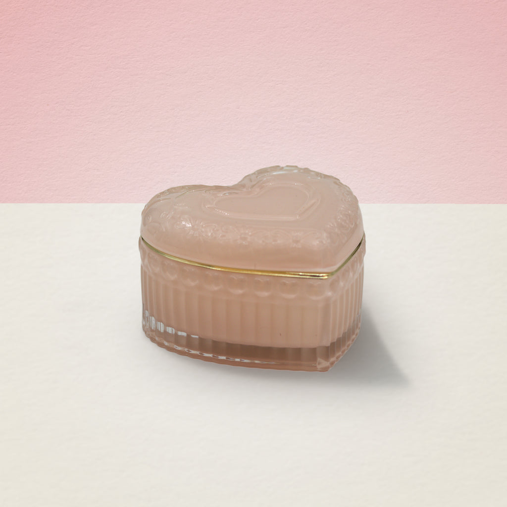 Vela em pote de vidro "Coeur" - Rosa