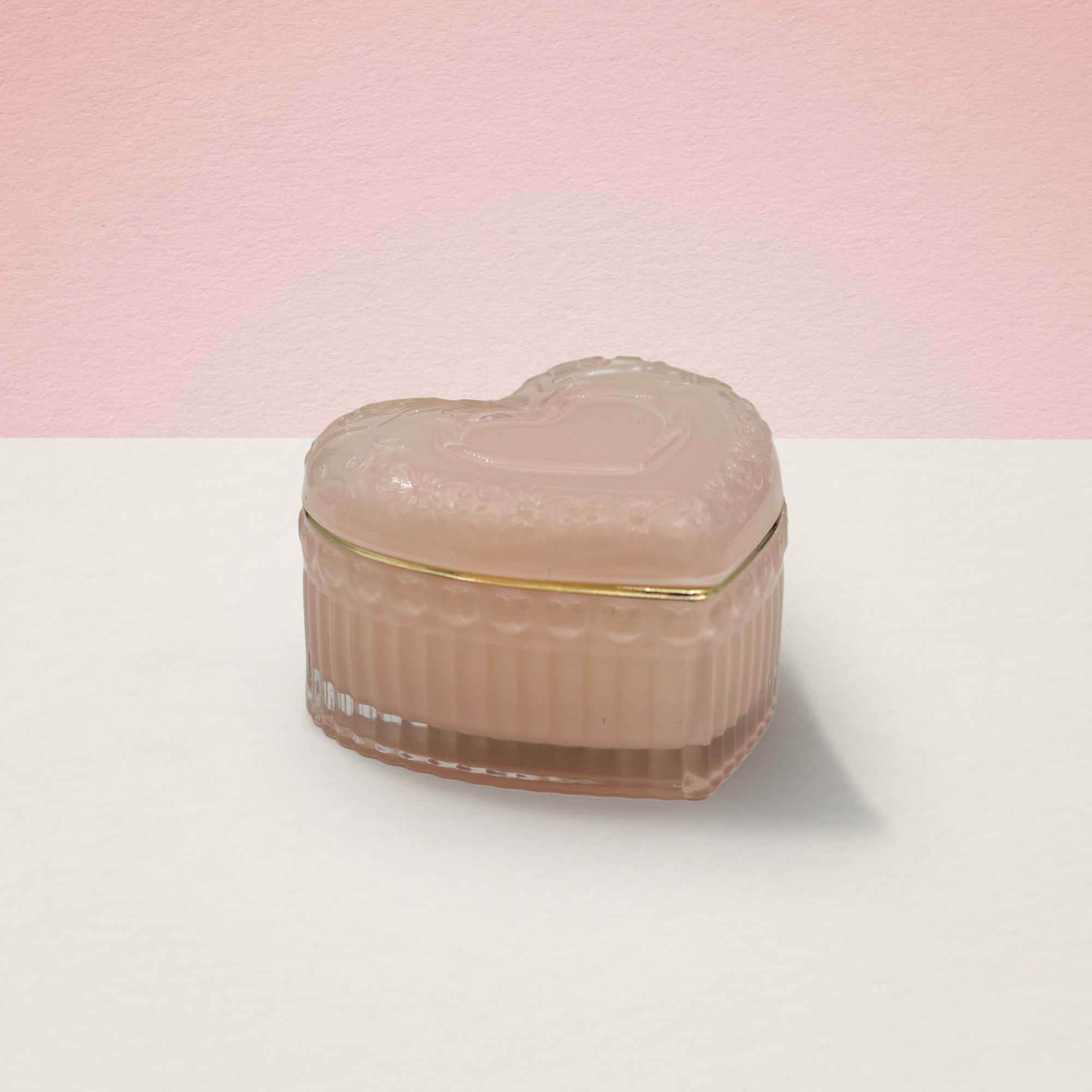 Vela em pote de vidro "Coeur" - Rosa