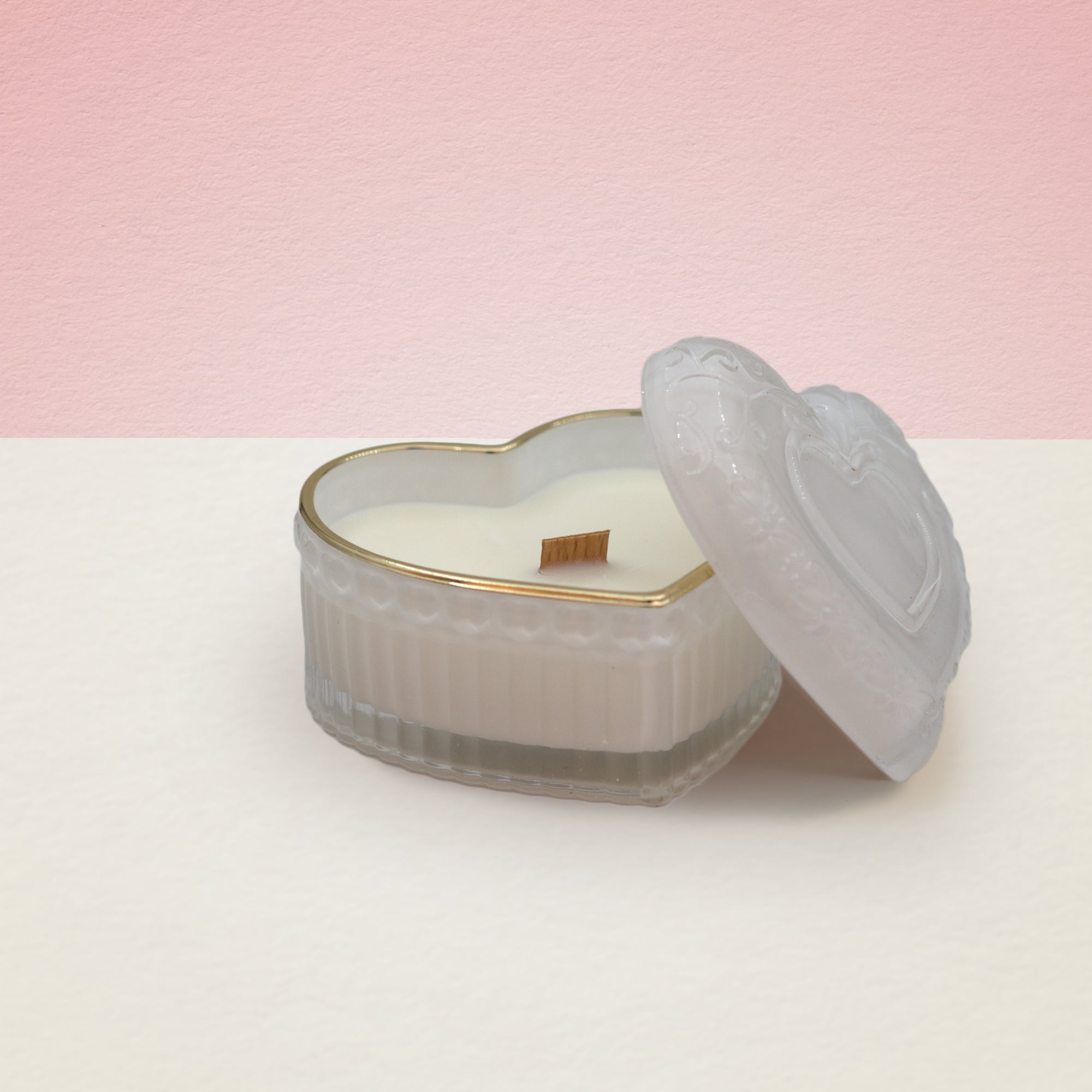 Vela em pote de vidro "Coeur" - Branco