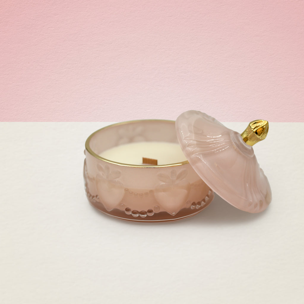 Vela em pote de vidro "Douceur" - Rosa