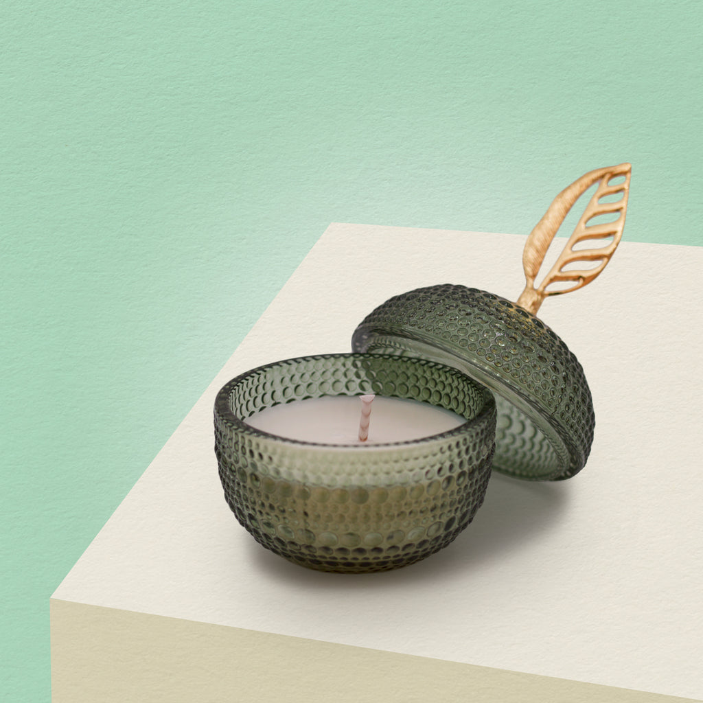 Vela em pote de vidro "Maça" - Verde