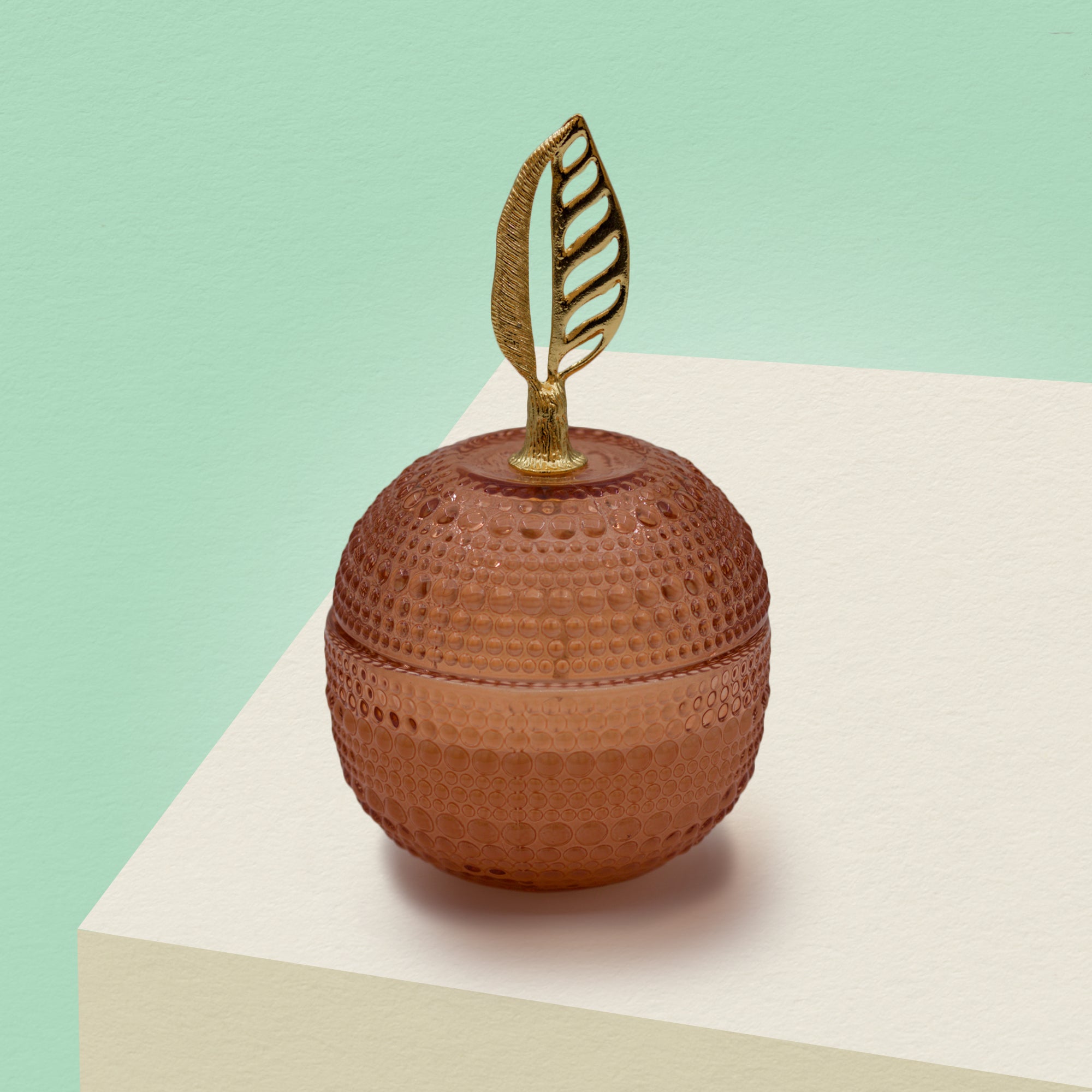 Vela em pote de vidro "Maça" - Laranja