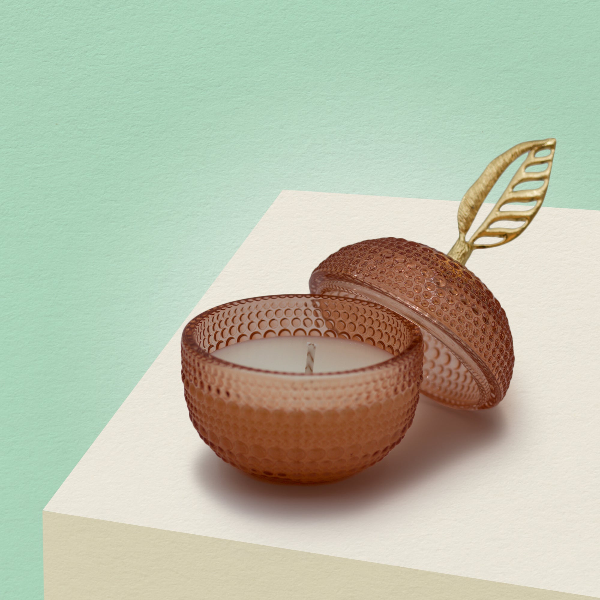 Vela em pote de vidro "Maça" - Laranja