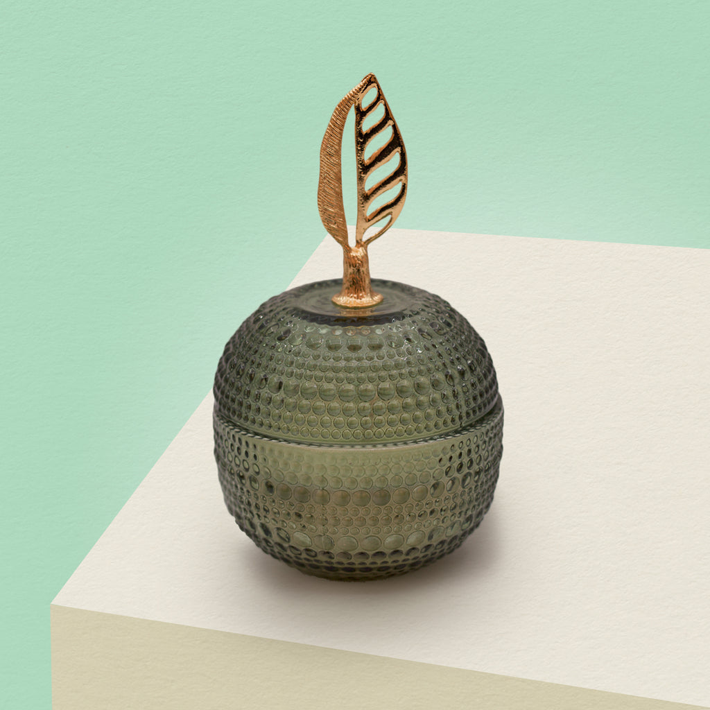 Vela em pote de vidro "Maça" - Verde