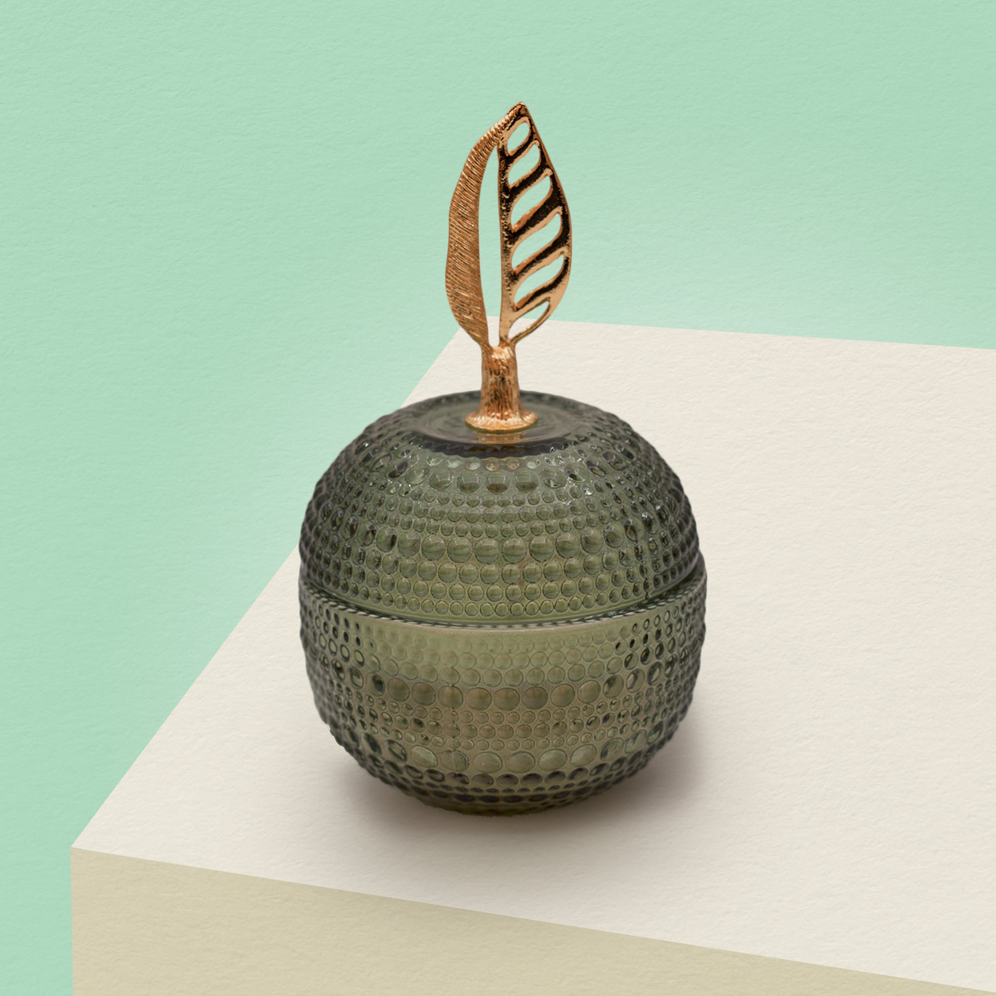 Vela em pote de vidro "Maça" - Verde