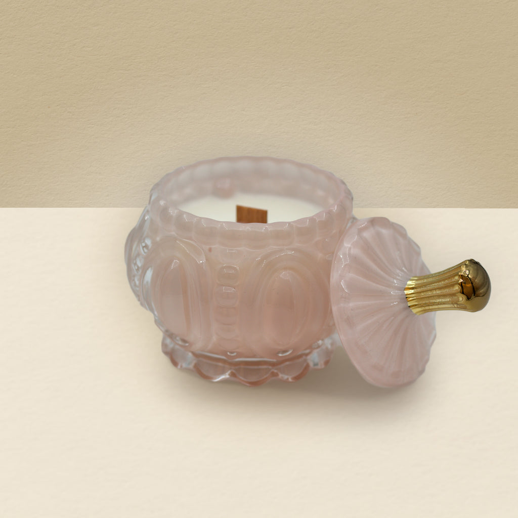 Vela em pote de vidro "Petit" - Rosa