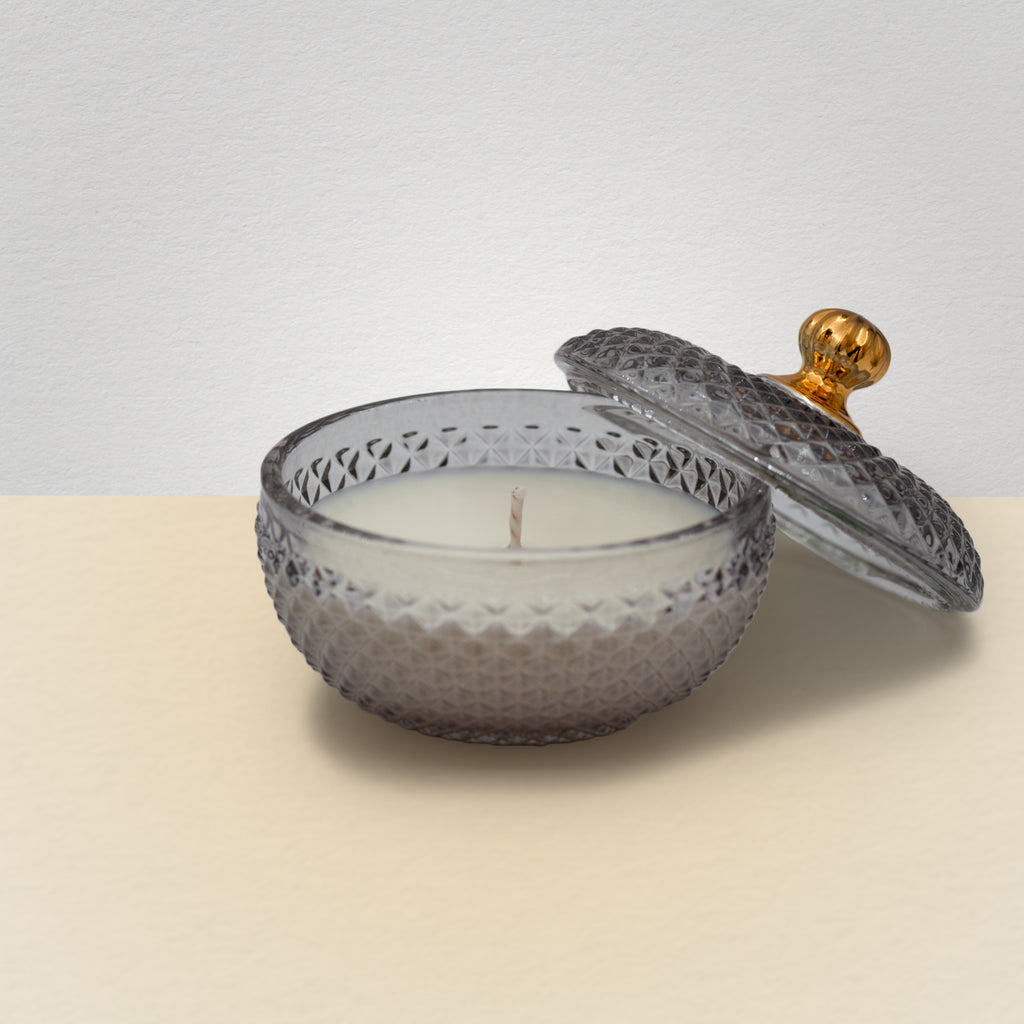 Vela em pote de vidro "Rond" - Prata